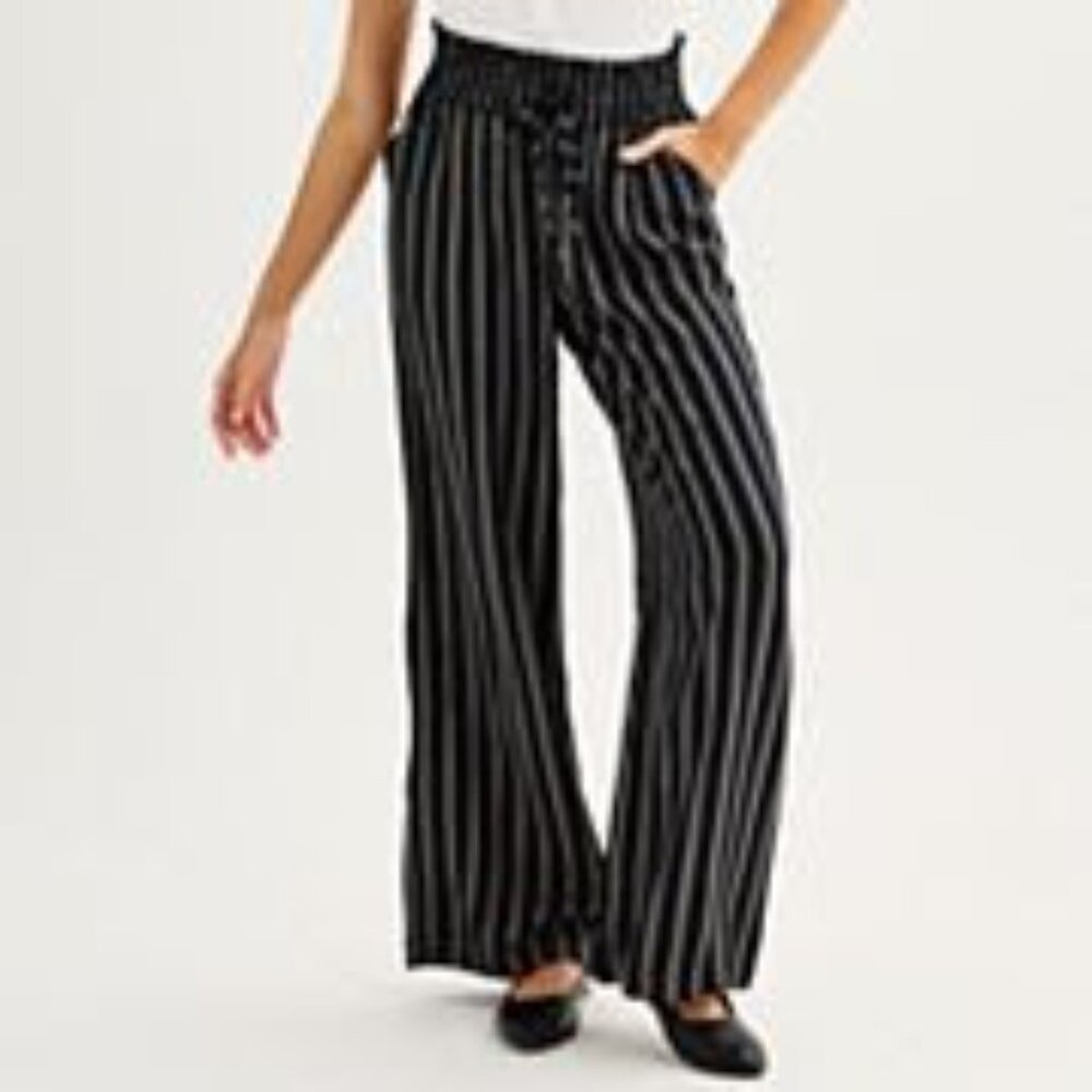 High Rise Wide Leg Striped Pant - Large - NWT